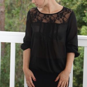 Sheer Black Top